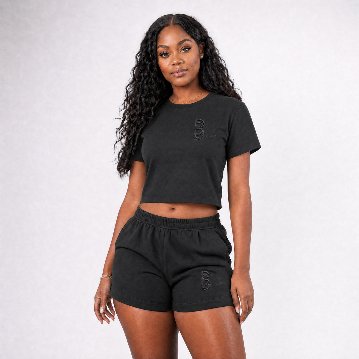 Black DBD Logo Women's Premium Crop Tee