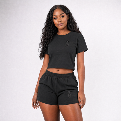 Black DBD Logo Women's Premium Crop Tee