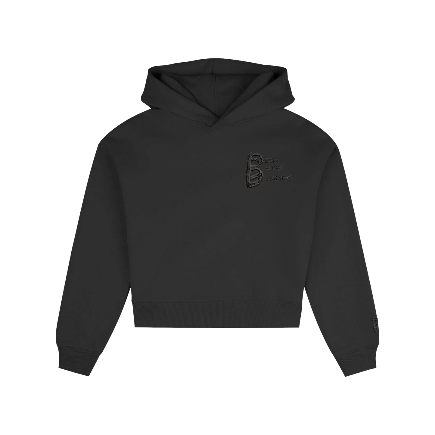 Black Women's DBD Logo Crop Premium Hoody