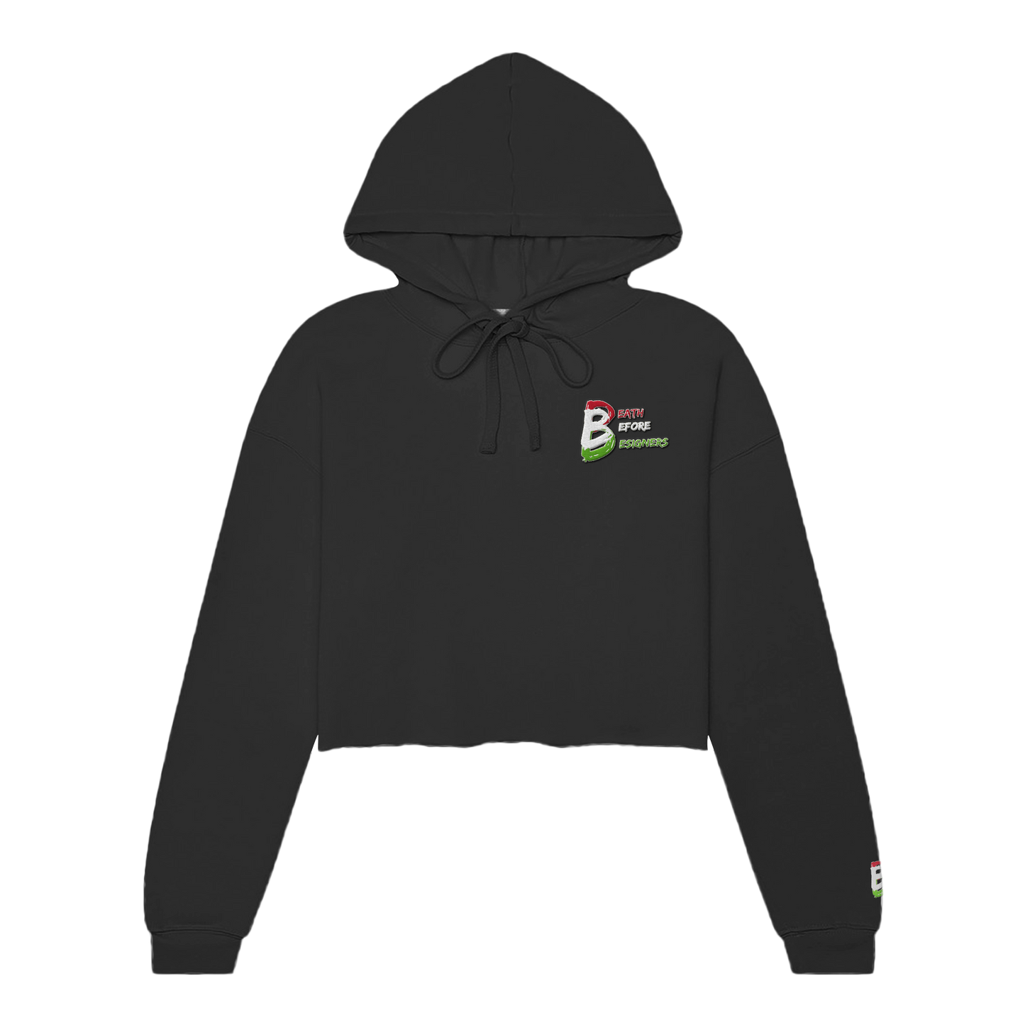 DBD Logo Women's Raw Edge Crop Top Hoody