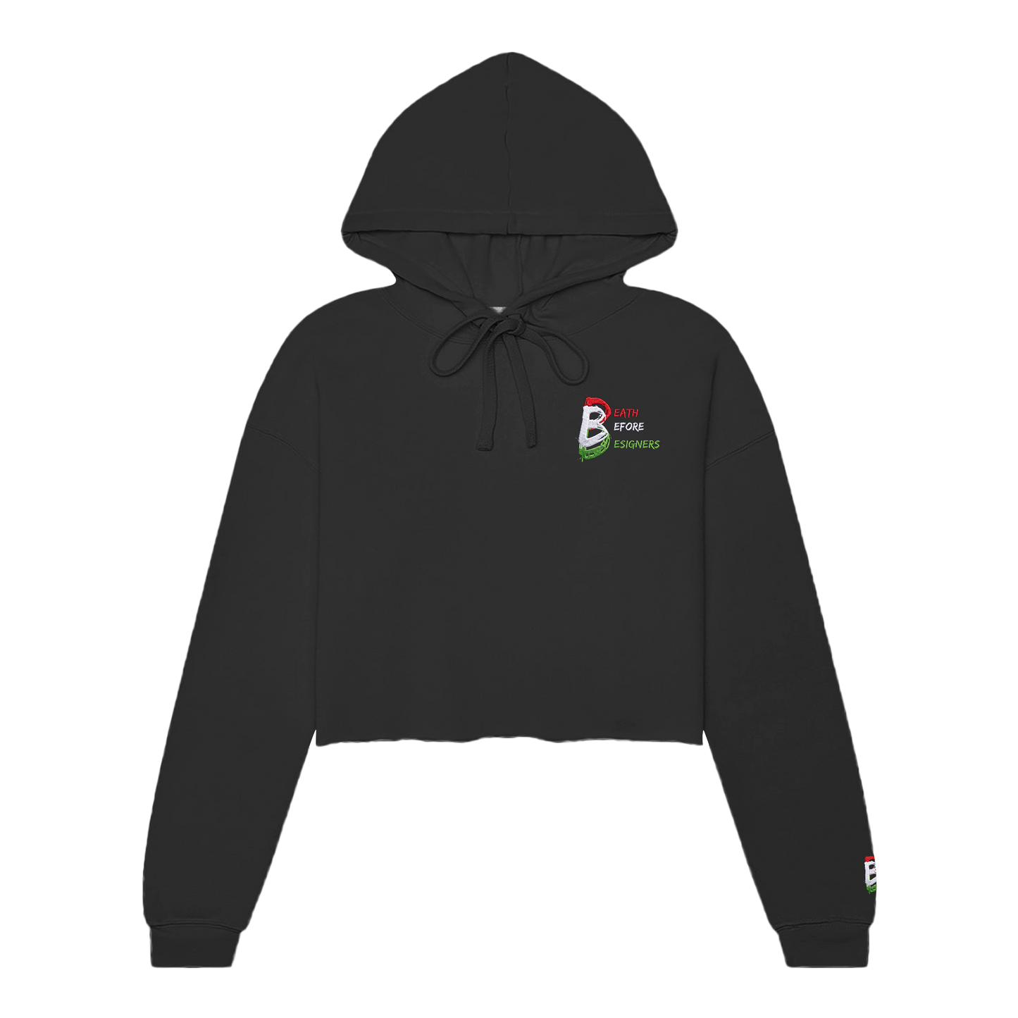 DBD Logo Women's Raw Edge Crop Top Hoody