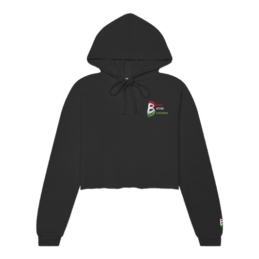 DBD Logo Women's Raw Edge Crop Top Hoody